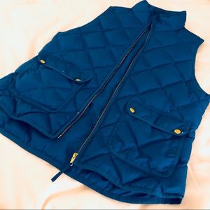 J. Crew blue quilted vest